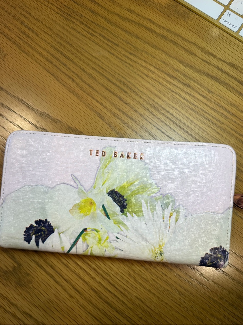 Ted Baker London Floral Zip Around Wallet Rose Gold Large Continental Wallet